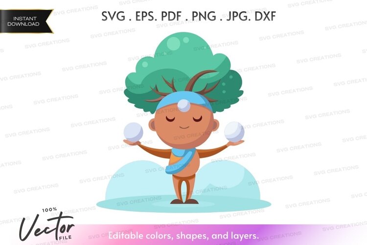 Joyful child playing with snowballs example image 1