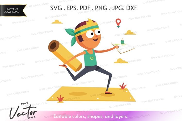 Adventurous explorer with map