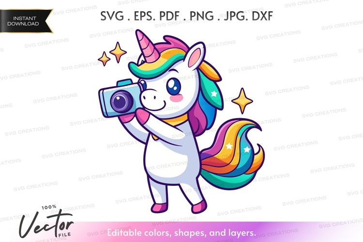Unicorn taking a selfie