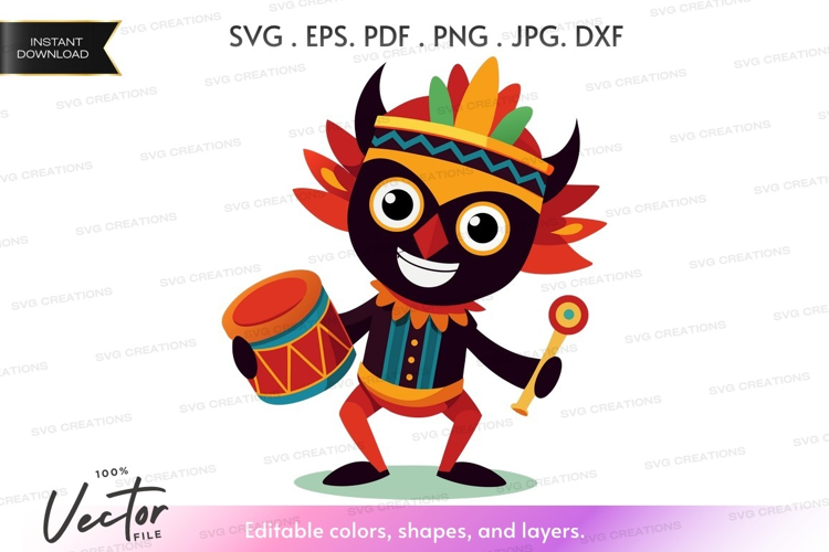 Vector silhouette of a joyful musician