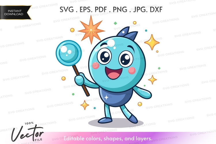 Magical blue blob vector silhouette