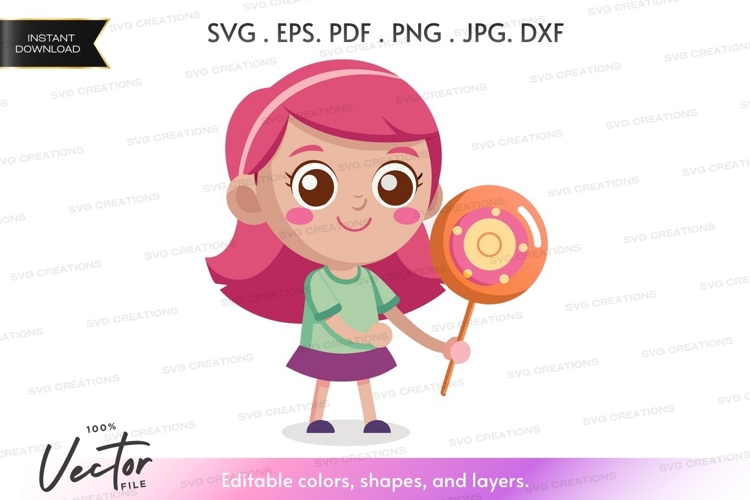 Happy girl with lollipop