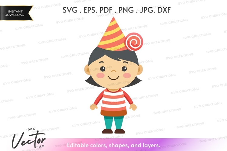 Happy birthday kid vector silhouette