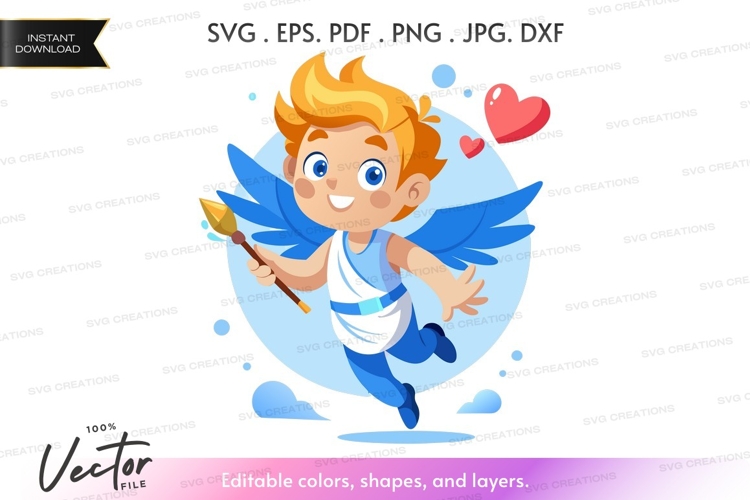 Cupid vector silhouette