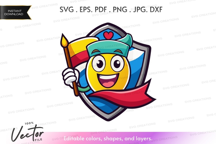 Nurse holding flag vector silhouette