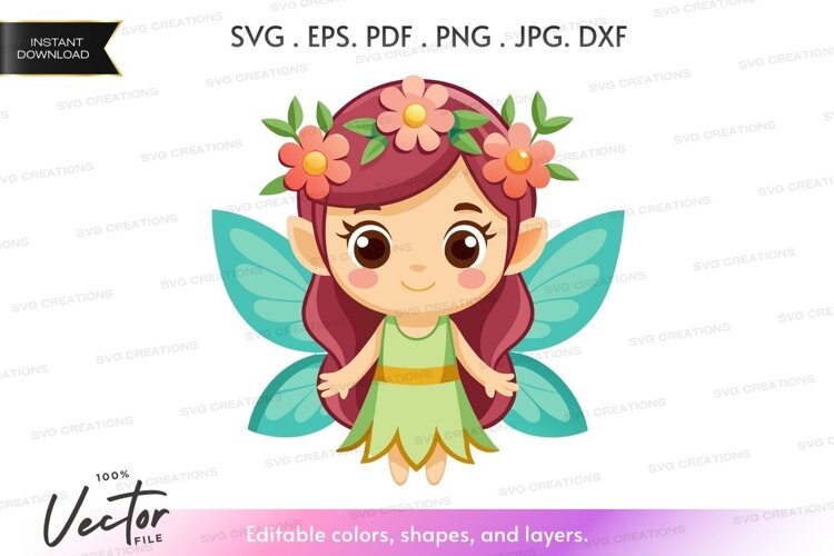 Fairy with flower crown example image 1