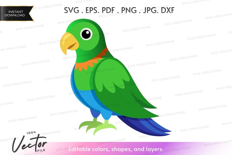 Colorful parrot silhouette