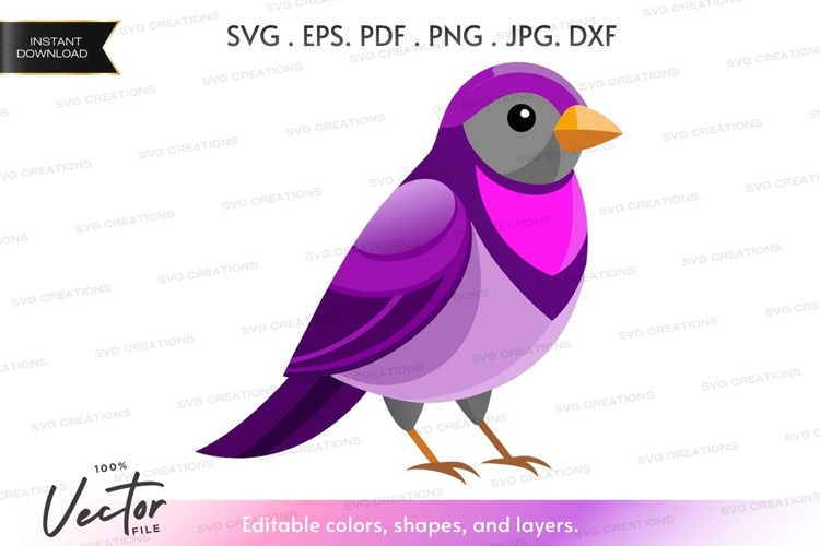 Purple bird silhouette