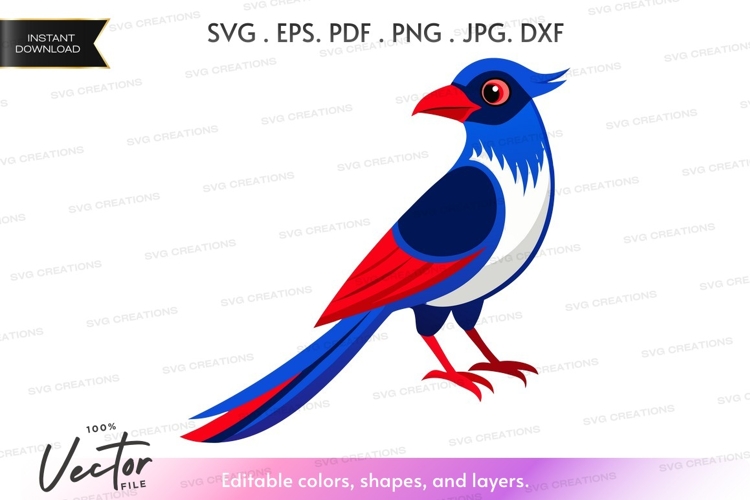 Colorful bird silhouette