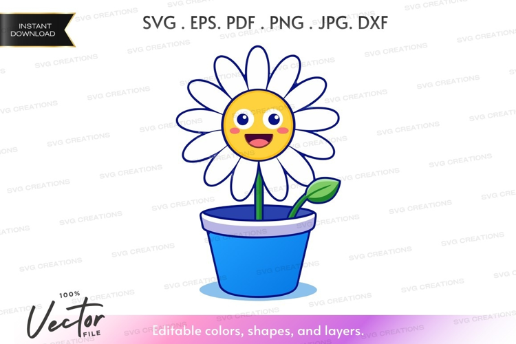 Happy daisy in a pot