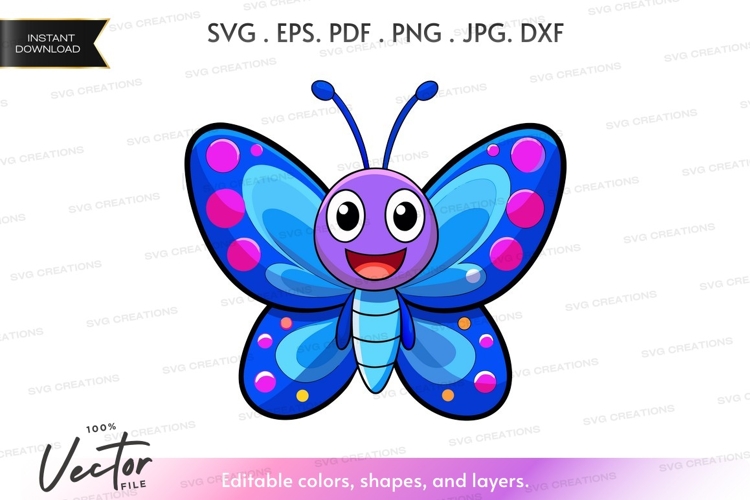 Colorful butterfly vector silhouette