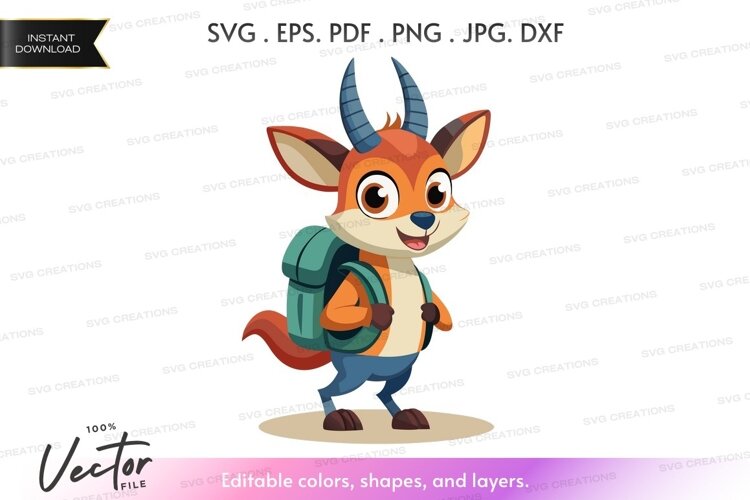 Adventurous fox with backpack example image 1