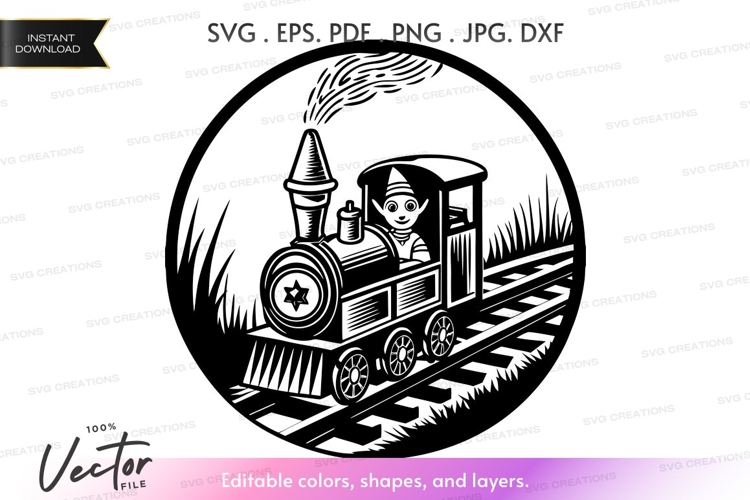  Train Clipart Black And White Image 7