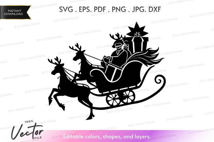 Santa claus in sleigh