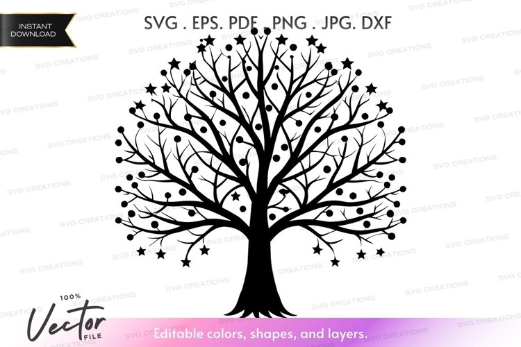Tree Black And White Clipart Image 6