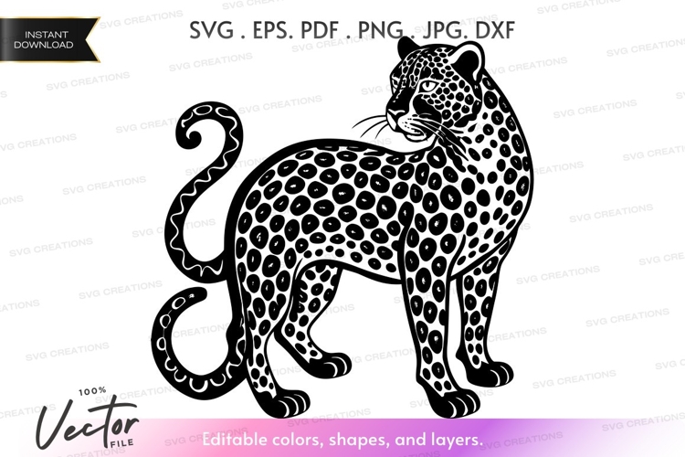 Vector silhouette of a leopard