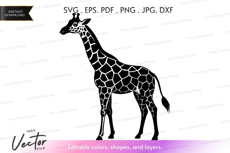 Giraffe Silhouette Image 22