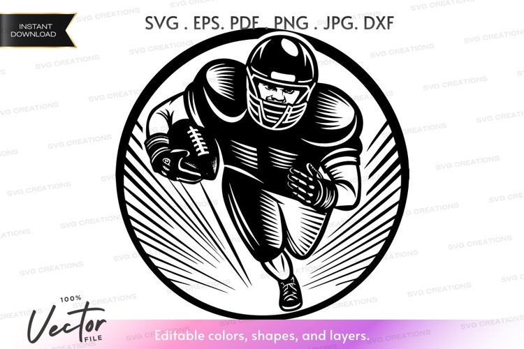Football player vector silhouette