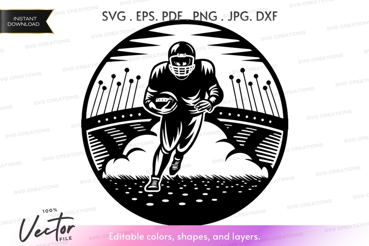 Vector silhouette of a football player