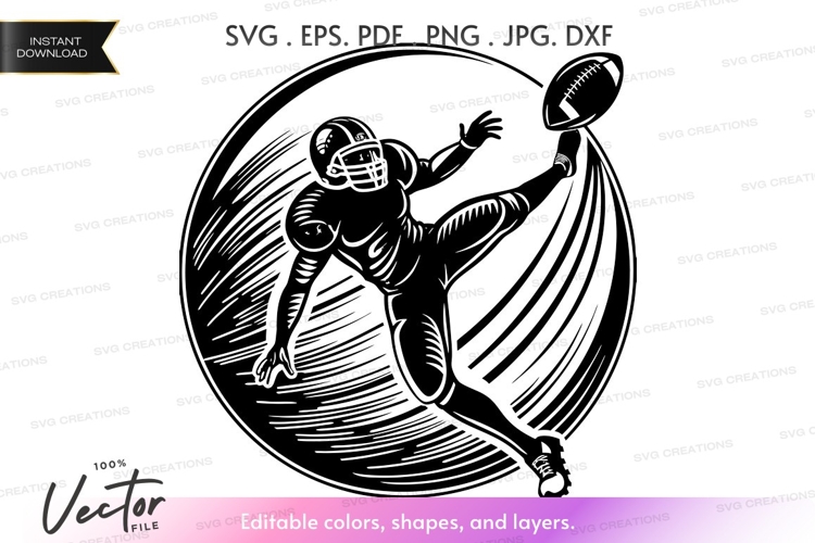 Football player vector silhouette