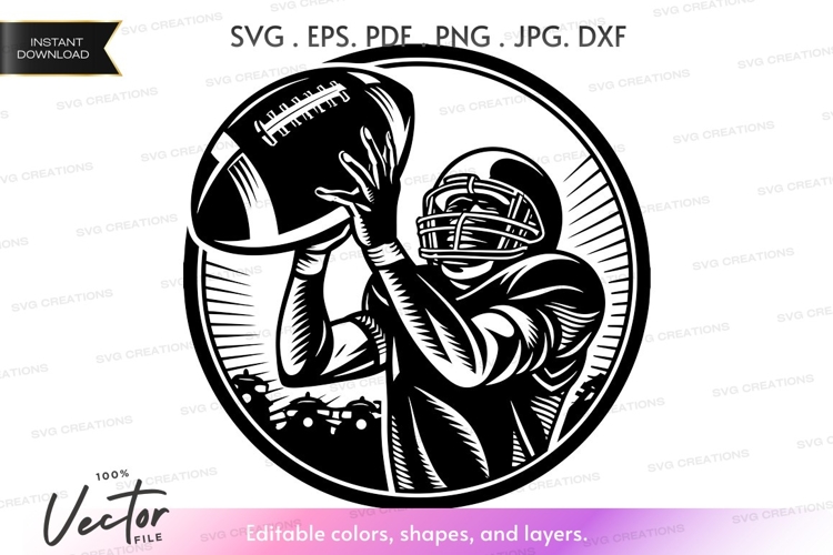 Vector silhouette of a football player