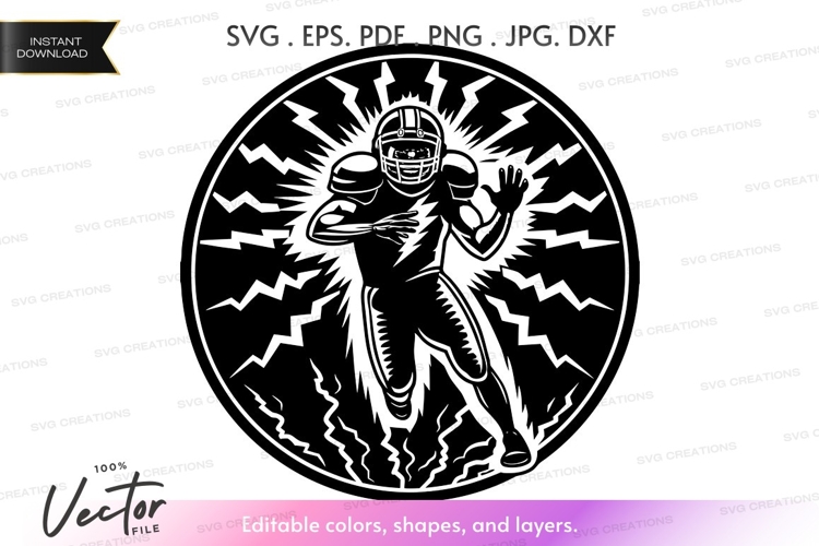 Vector silhouette of a football player