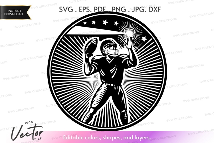 Vector silhouette of a football player