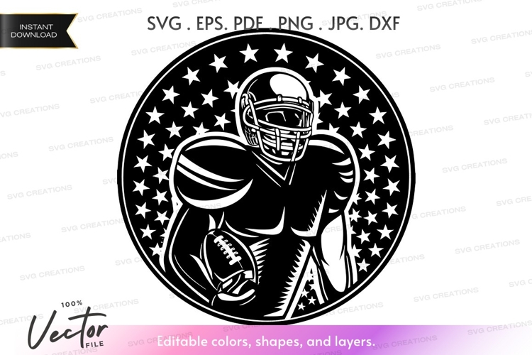 American football player vector silhouette