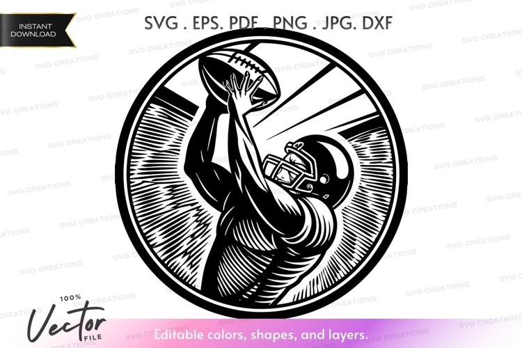 Vector silhouette of a football player