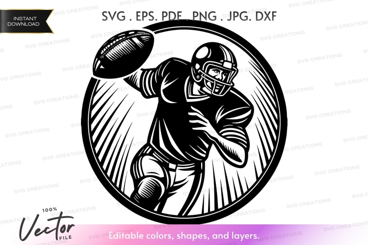 Football player vector silhouette
