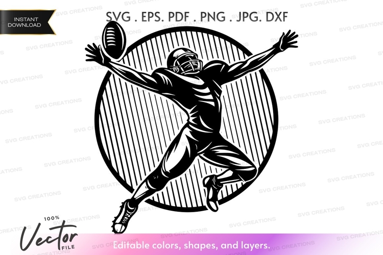 Vector silhouette of a football player