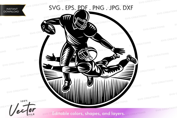 Vector silhouette of football players