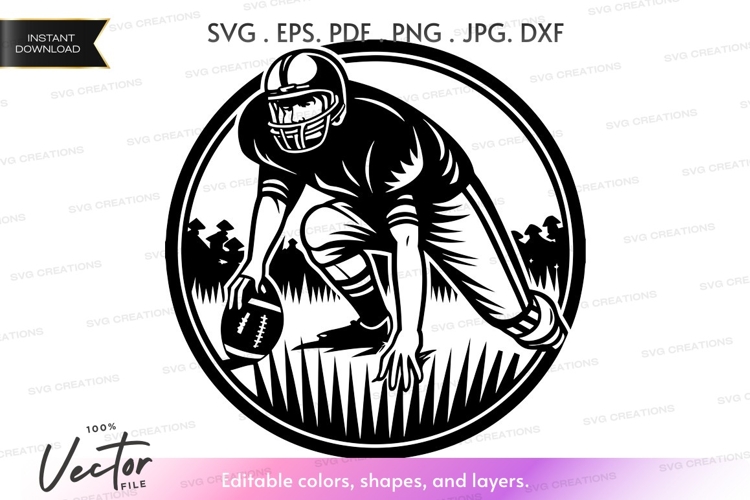 Football player vector silhouette