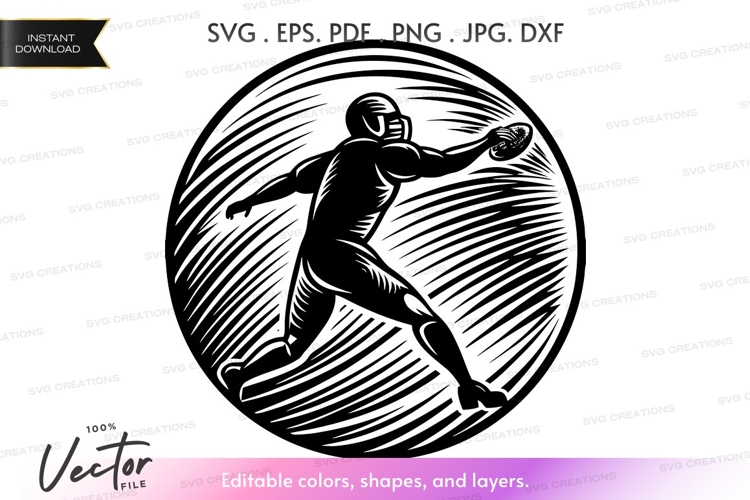 Vector silhouette of a football player