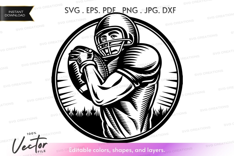 Football player vector silhouette