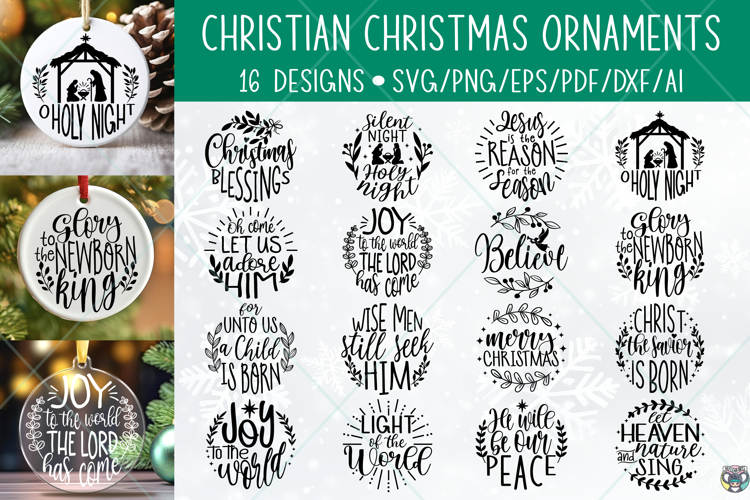 Christian Christmas Ornaments SVG Bundle: Nativity Scene