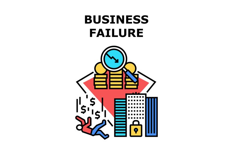 Business Failure Vector Concept Color Illustration example image 1