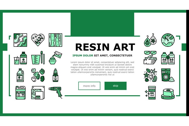 Resin Art Creation Landing Header Vector example image 1