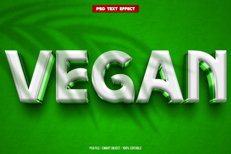 Vegan 3D editable text effect