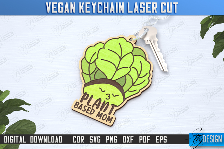 Vegan Keychain Laser Cut | Vegan Keyring | Vegetarian Gift