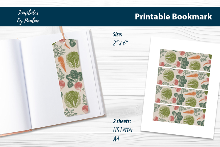 Cottagecore Garden Journal Vegetable Bookmark Printable