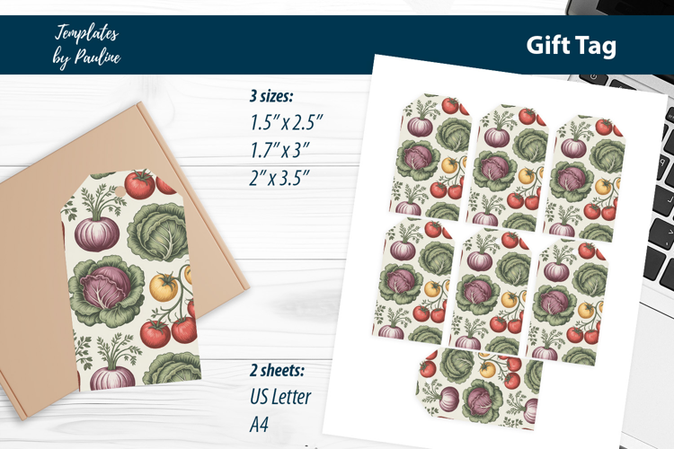 Farmers Market Gift Tags, Cottagecore Vegetable Packaging
