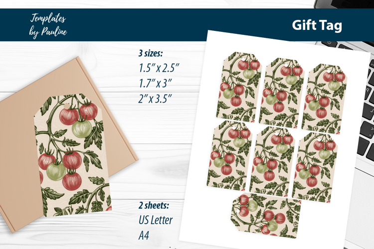 Harvest Gift Tags, Cottagecore Vegetable Tags Printable