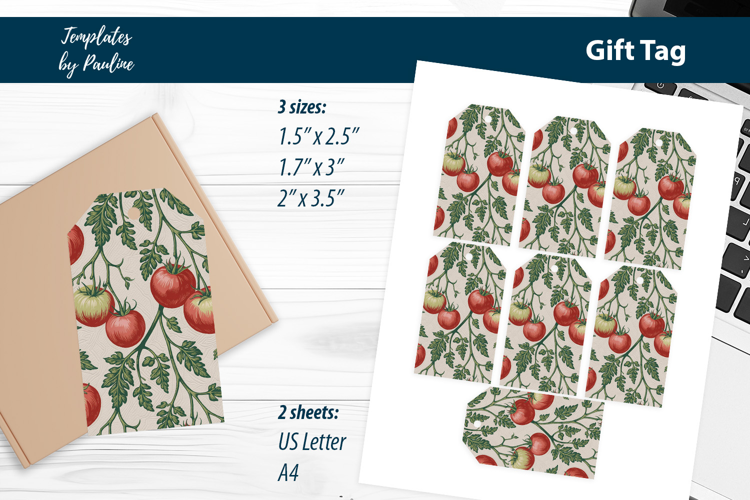 Gift Basket Tags, Cottagecore Vegetable Labels
