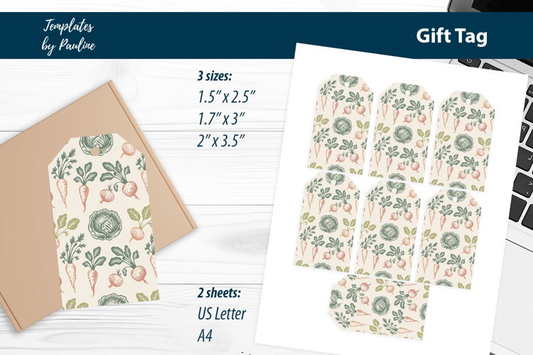 Rustic Botanical Packaging Tags for Handmade Hampers & Food