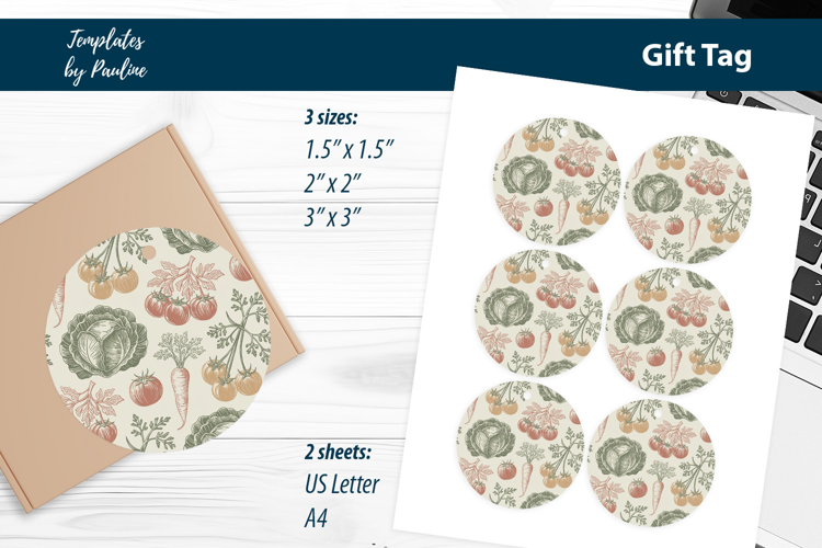 Harvest Gift Tags, Cottagecore Vegetable Tags