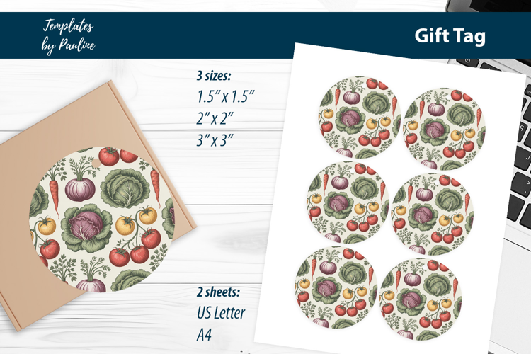 Gift Basket Tags, Cottagecore Vegetable Labels
