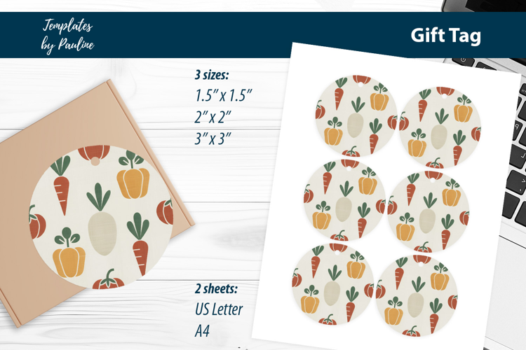 Minimal Packaging Gift Tags, Scandinavian Vegetable Labels