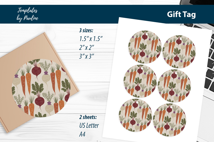 Minimal Farm Gift Tags, Scandinavian Vegetable Packaging