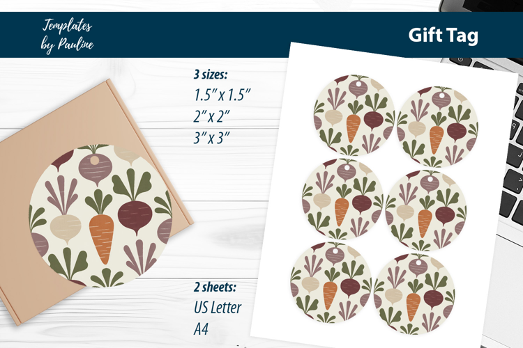 Minimal Gift Basket Tags, Vegetable Packaging Labels